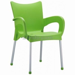 Outdoor Plastic Arm Chair-Apple Green
