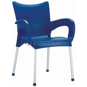 Outdoor Multipurpose Plastic Arm Chair-Blue