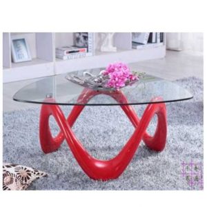 Acrylic Modern Center Table-Red