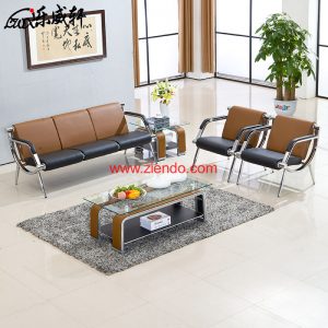 Brown and Black Office Visitors Sofa