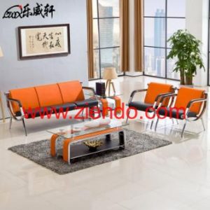 Orange and Black Office Visitors Sofa