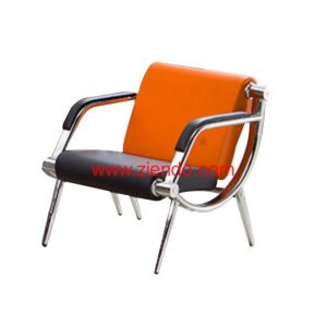 Single Seater Orange and Black Office Sofa