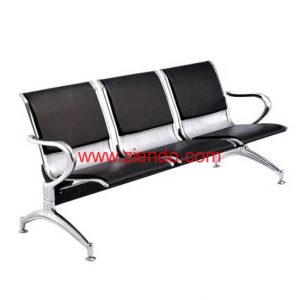 3 Seater Semi Padded Airport Chair-Black/Ash