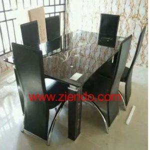 Gleer Glass Dining Table-6 Seaters