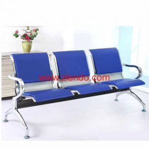 3 Seater Semi Padded Airport Chair-Blue/Ash