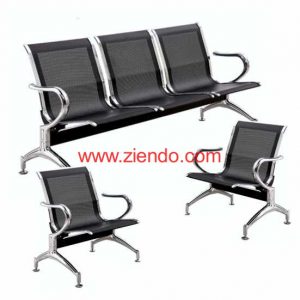 5 Seater Airport Visitors Chair Set-Black