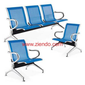 5 Seater Airport  Visitors Chair Set-Blue