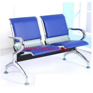 2 Seater Semi Padded Airport Chair-Blue/Ash