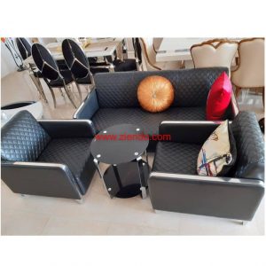 Swess 5 Seater Office Sofa Black