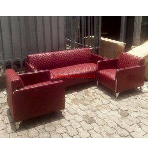Swess 5 Seater Office Sofa Maroon