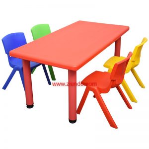 Kids Rectangular Red Activity Table with 4 Chairs