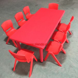 Kids Rectangular Red Activity Table with 8 Chairs