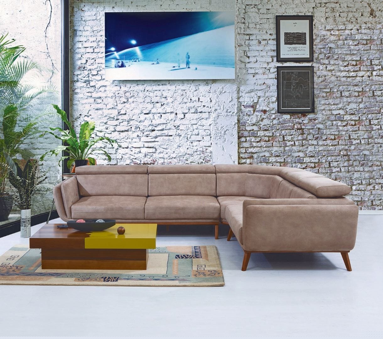 Leather L-shaped Sofa-202