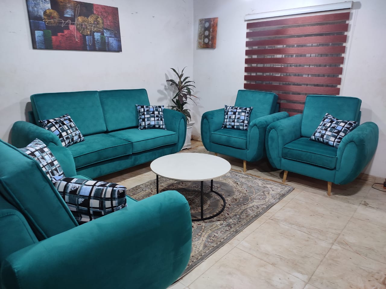 Bharat Lifestyle Alina Fabric- 6-Sofa Set