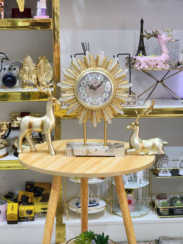 Harvey Crystal Metal Table Clock