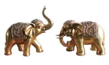 Generic 1 Pair Cute Elephant Figurine Anima