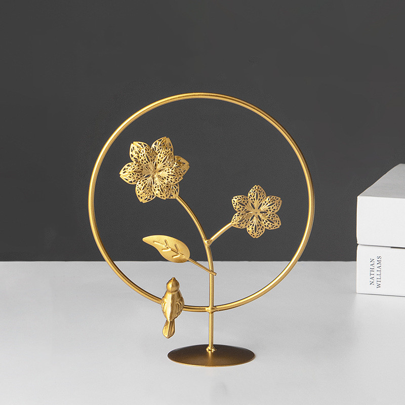 Golden Iron Leaf Decoration For Home Office Desk